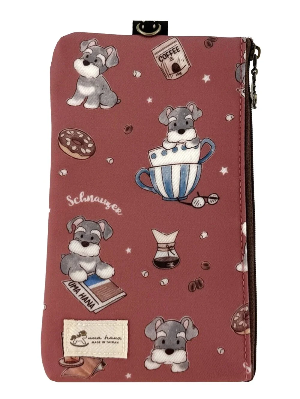 Waterproof Schnauzer Phone Case Pouch W/ Neck Strap